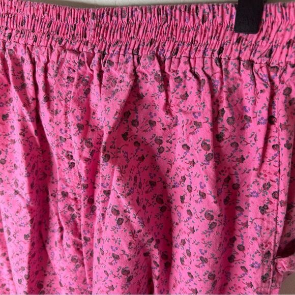 Pink Casual Capri Pants with Floral Print size Large Cotton - Picture 10 of 10